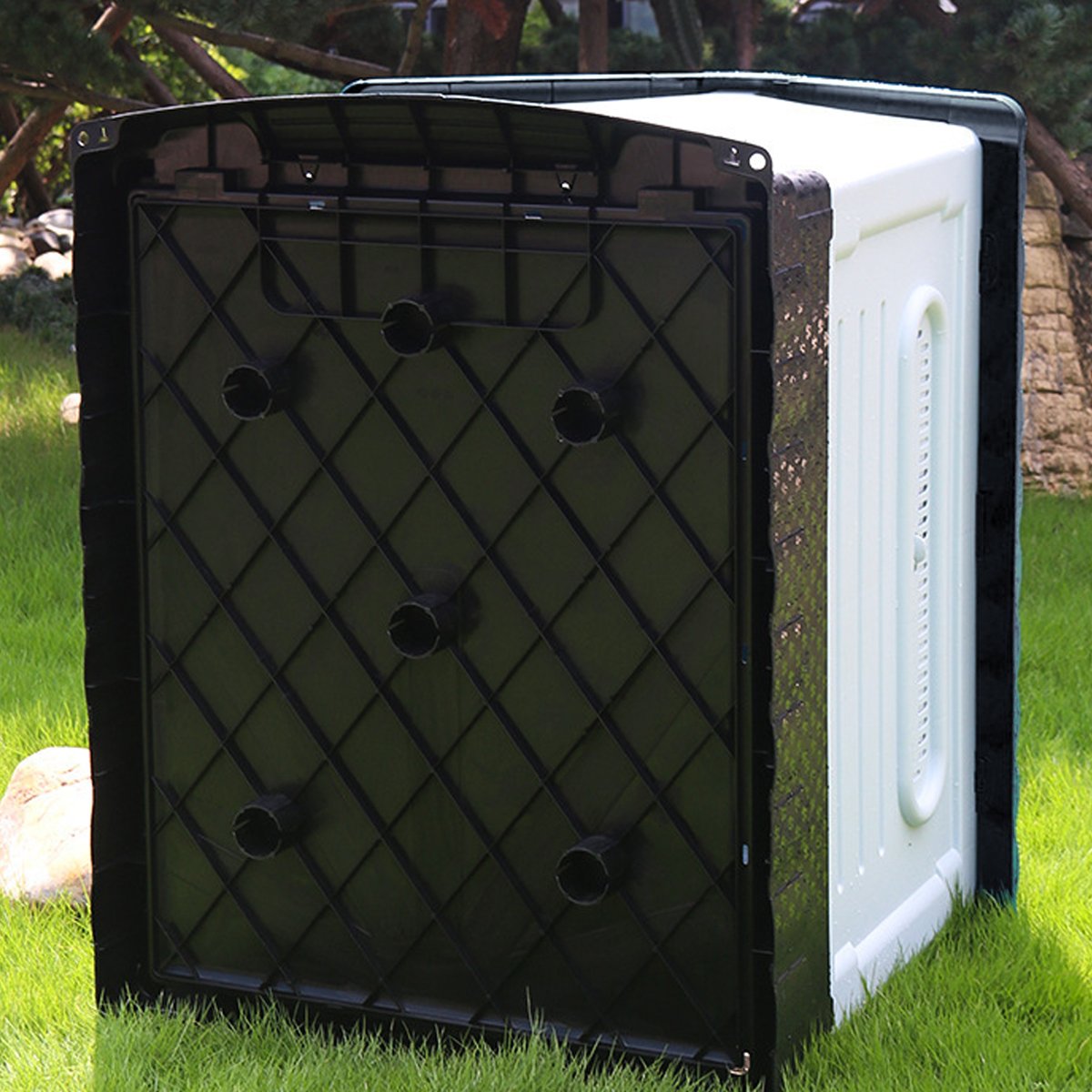 Dog Kennel Four Seasons Sunscreen Rainproof Outdoor Pet Shelter with Toilet