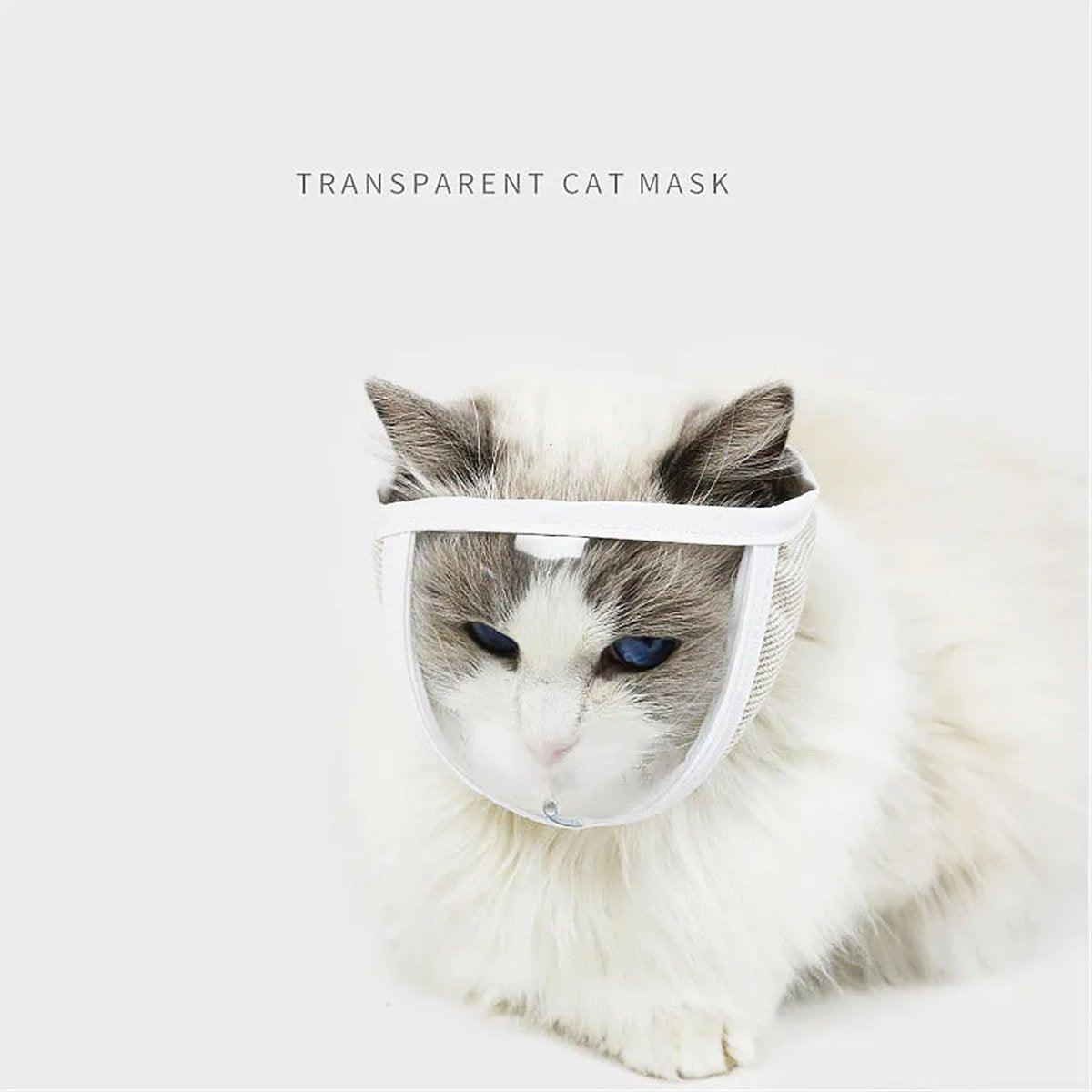 Cat Muzzle Breathable Transparent Cat Anti-Bite Muzzle