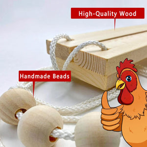 Durable Wooden Chicken Swing  Adjustable Rope & Handmade Beads