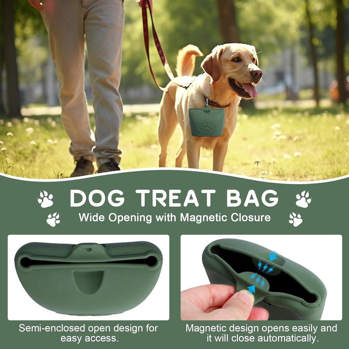 Pet Silicone Dog Food Bag Portable Dog Walking Feeding Waist Bag Snack Bag