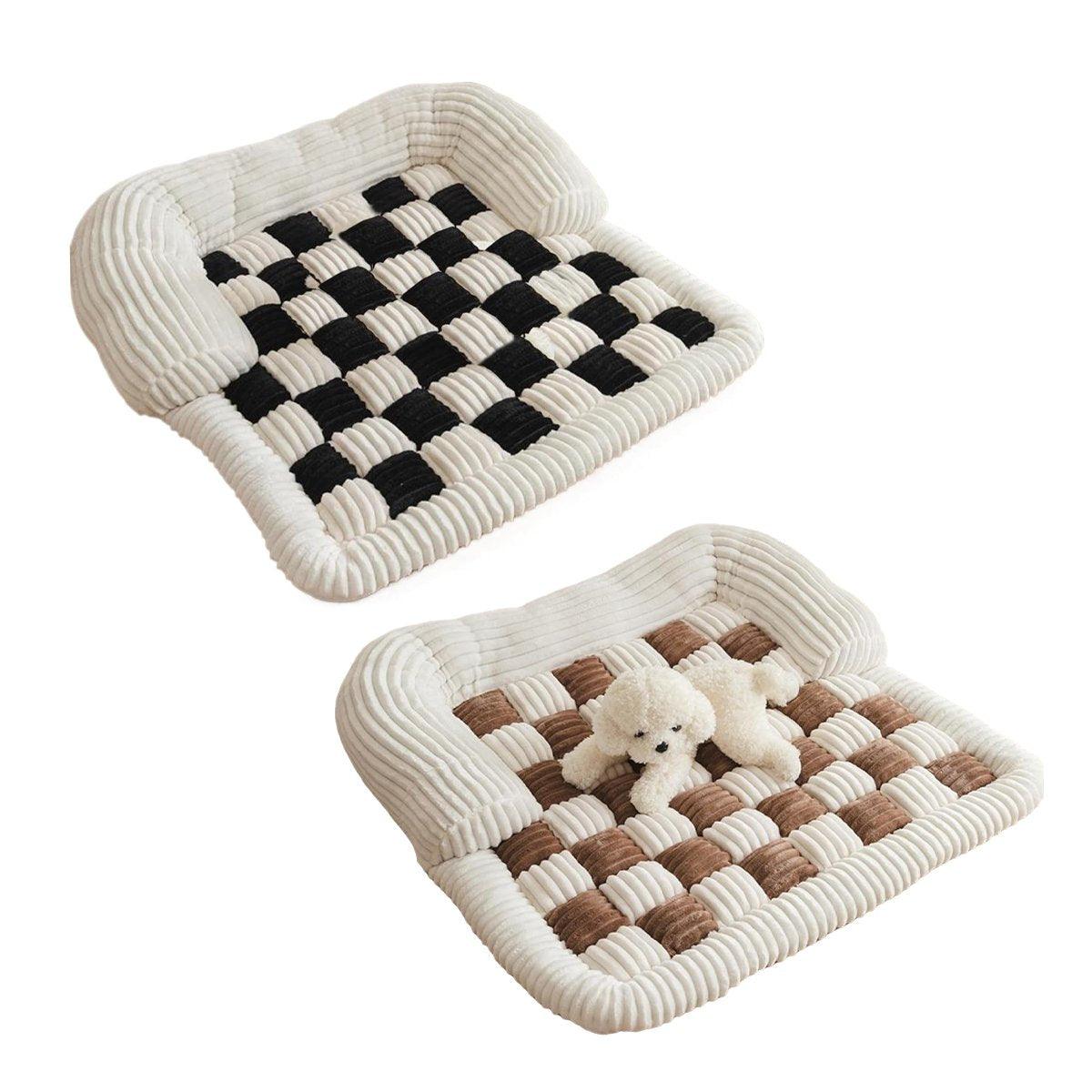 Checkerboard Pet Bed Mat Comfortable Sofa for Cats & Small Dogs