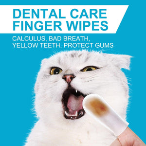 50pcs Pet Teeth Cleaning Finger Wipes