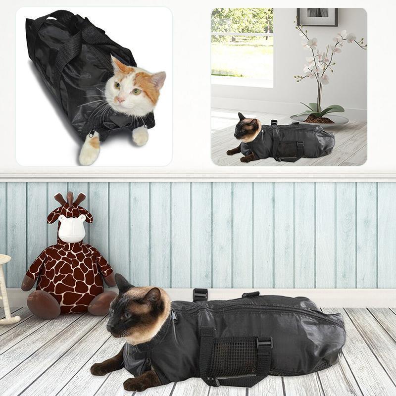 Cat Grooming Restraint Bag Pet Bath Wash Bags Black