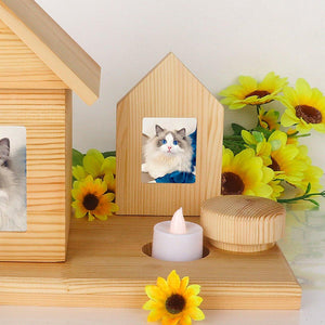 Pet House Urns Dog Cat Ashes Urn with Photo Frame