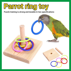 Parrot Chew Toys Interactive Bird Training Rings Set Pet Bird Intelligence Toys