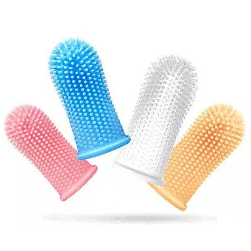 Dog Cat Super Soft Pet Finger Toothbrush Teeth Silicone Brush Care Cleaning