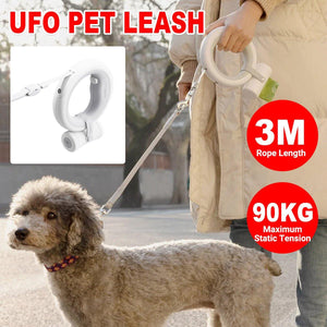 UFO Retractable Pet Leash with LED Light 3m Length 90kg Pull Strength