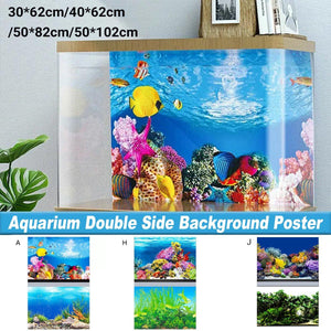 Double-Sided 3D Fish Tank Background Realistic PVC Aquarium Décor