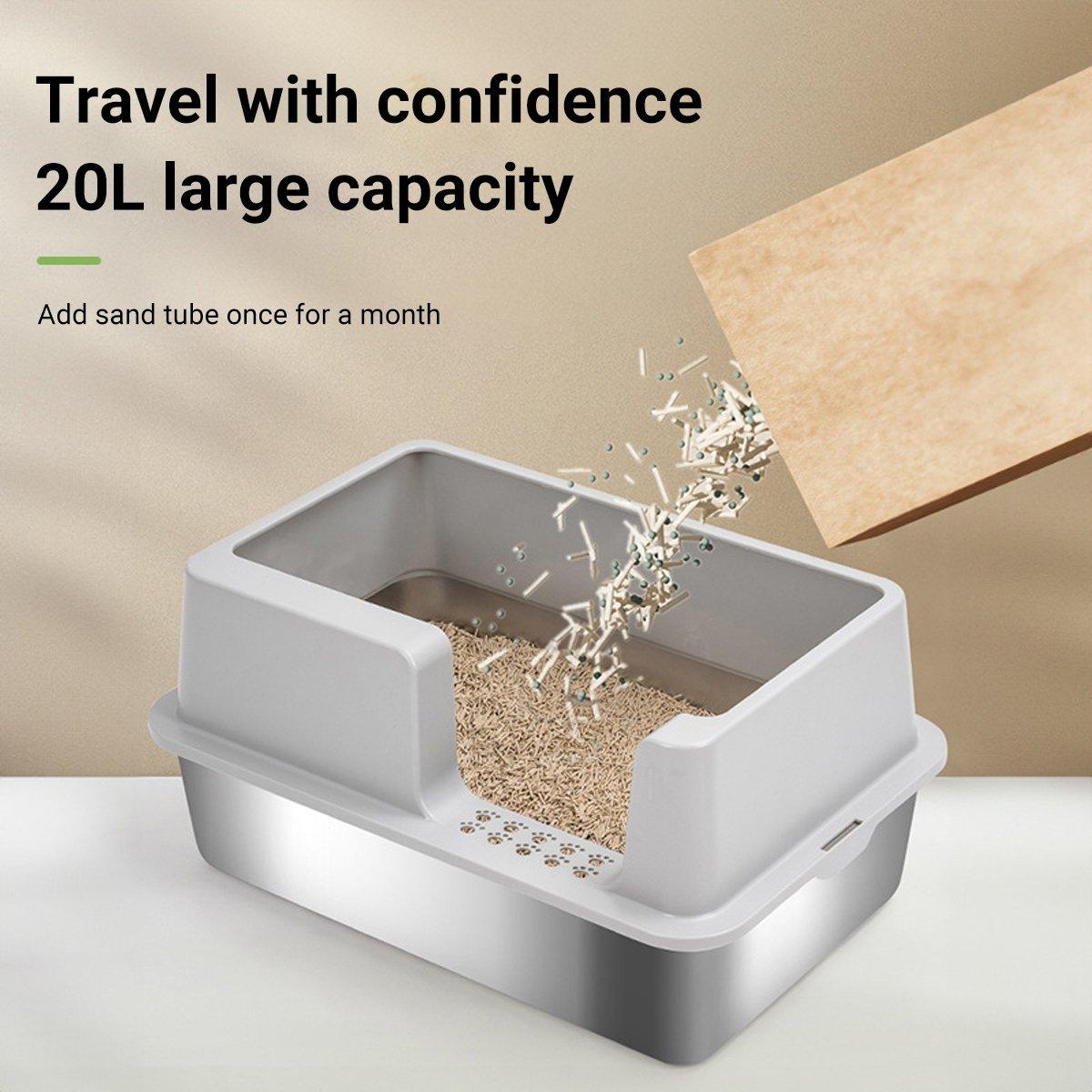 Stainless Steel Cat Litter Box Leak-proof Sand Large Space Litter Box