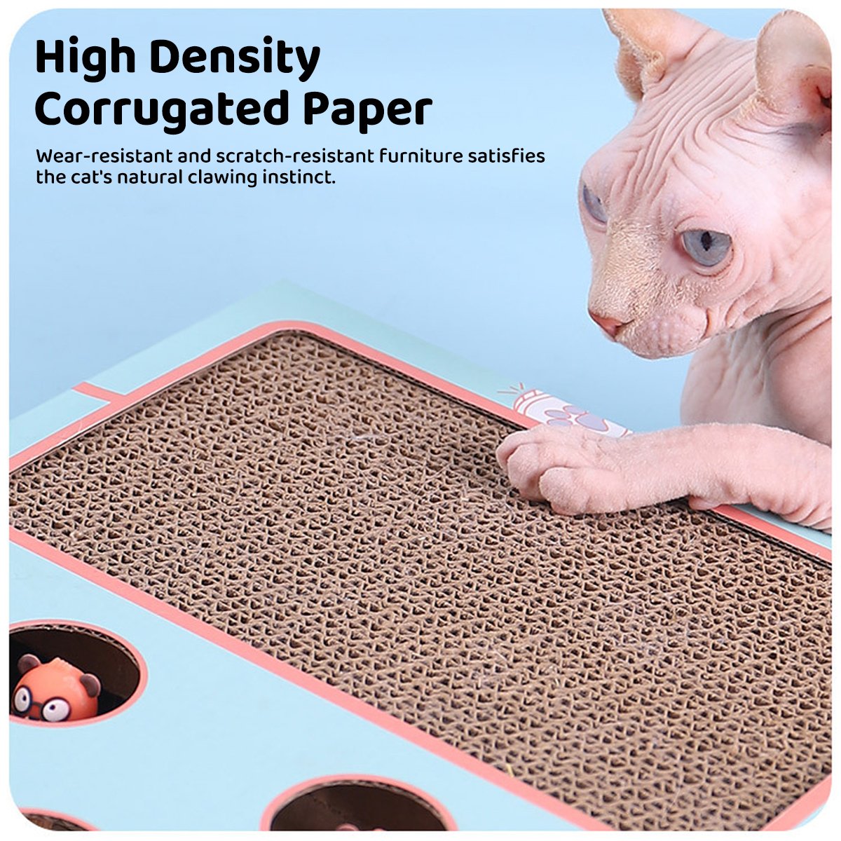 Multifunctional Interactive Cat Toys Corrugated Scratch Board for Cats