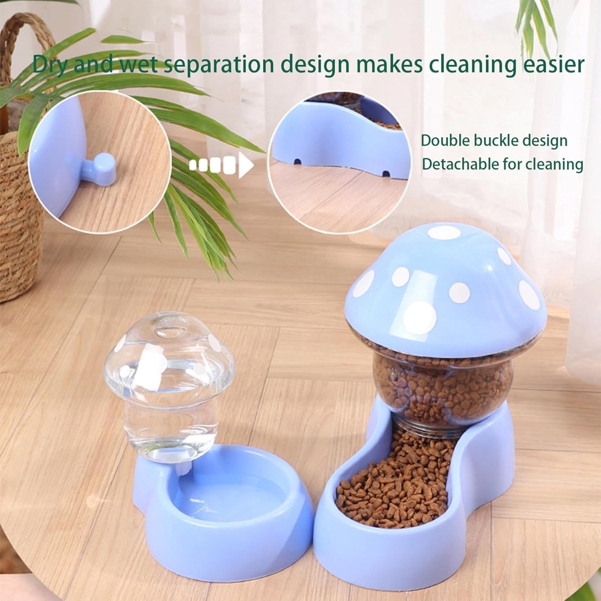 Mushroom Pet Bowl Dual-Use Food & Water Bowl