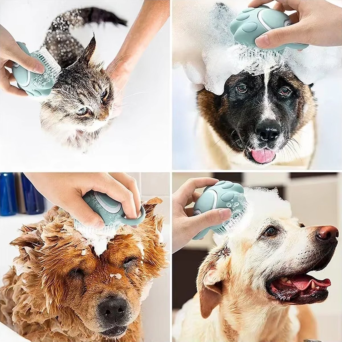 Multifunctional Silicone Pet Bath Brush For Dogs and Cats