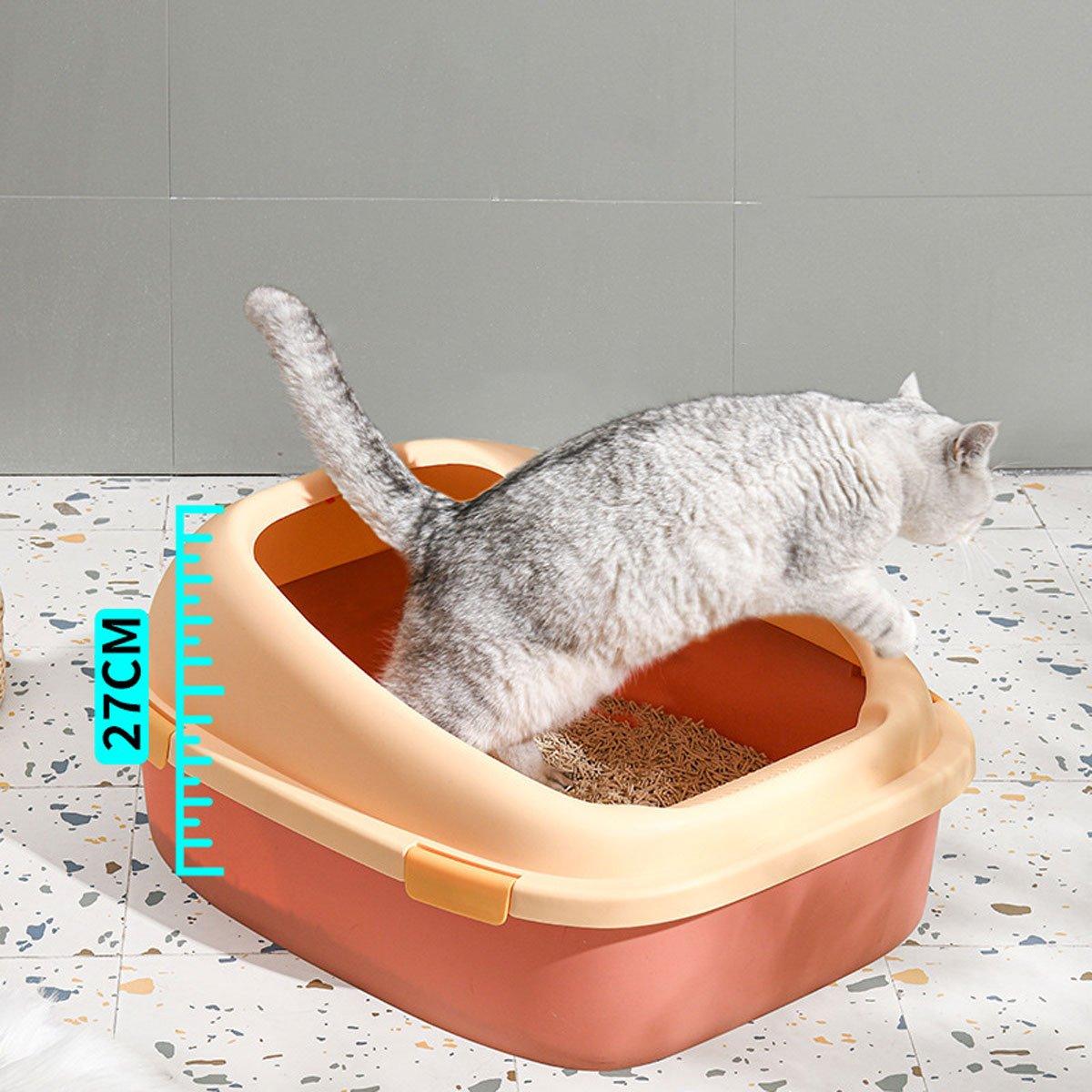 Litter Tray with Free Cat Litter Shovel Blue/Pink/Green