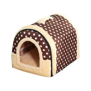 Pet Dog House Kennel Soft Igloo Beds Cave Cat Puppy Bed Doggy Warm Cushion Fold