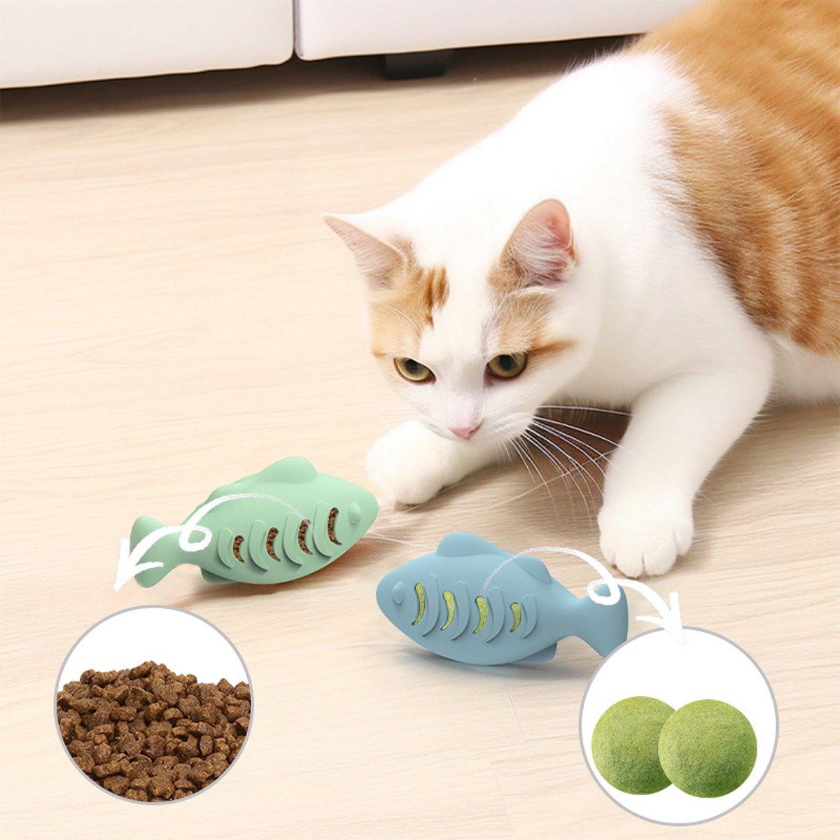 Pet Toy Cat Mint Toy Interactive Fish Leakage Toy Self-relief Feeding Artifact