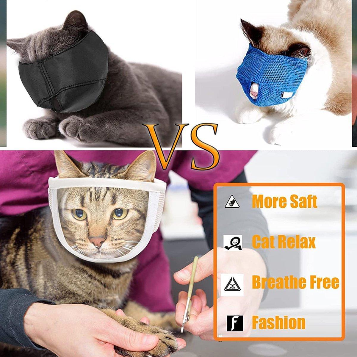 Cat Muzzle Breathable Transparent Cat Anti-Bite Muzzle