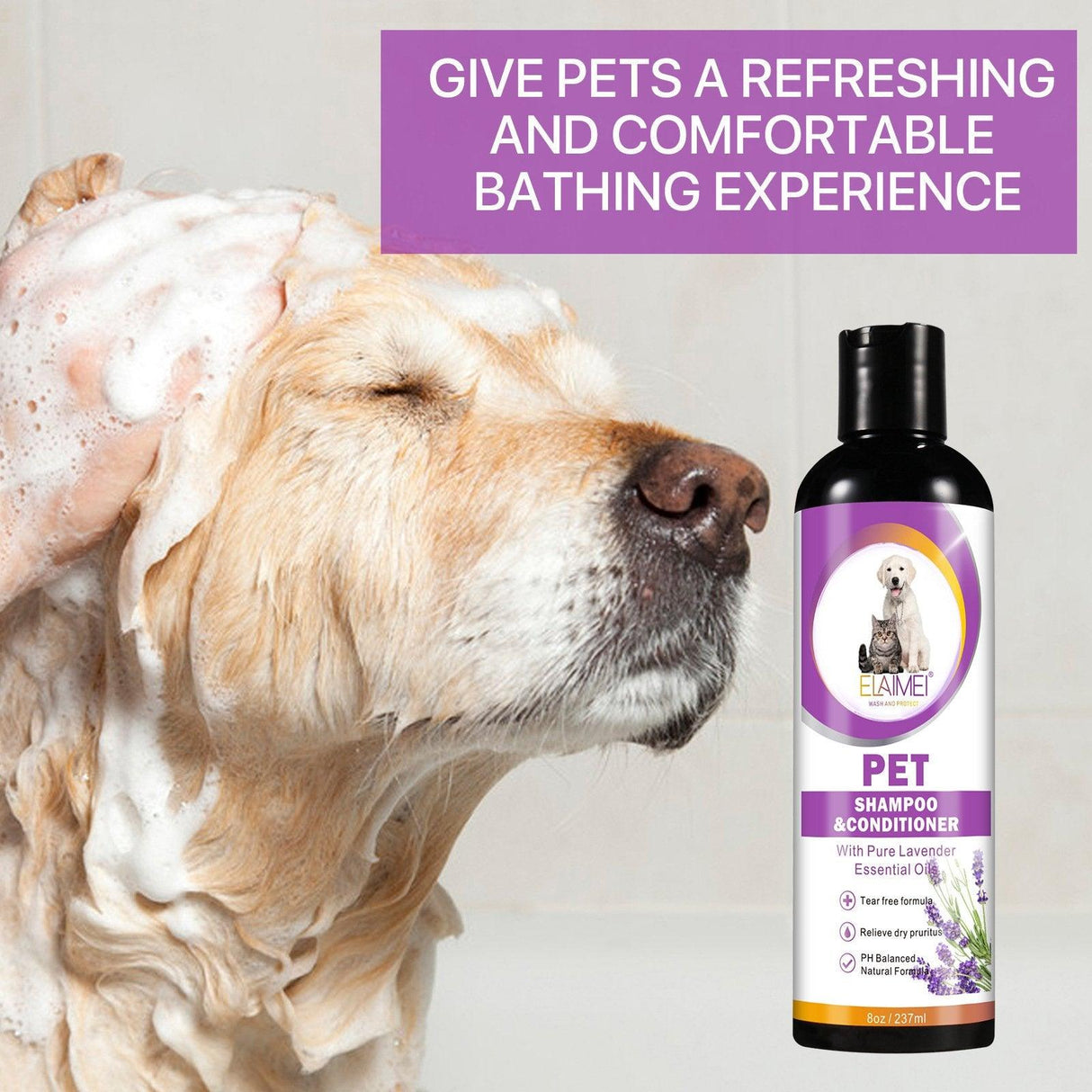 Lavender Bliss Pet Shampoo & Conditioner for Dogs and Cats