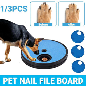 Dog Nail File Board for stress-free grooming | Rotating nail file for pets with snack box