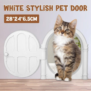 Stylish and Secure White Pet Door for Cats