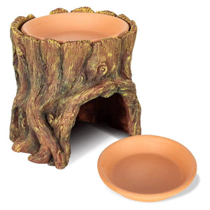 Reptile Hideaway Cave with Humidity Dish for Geckos & Small Reptiles