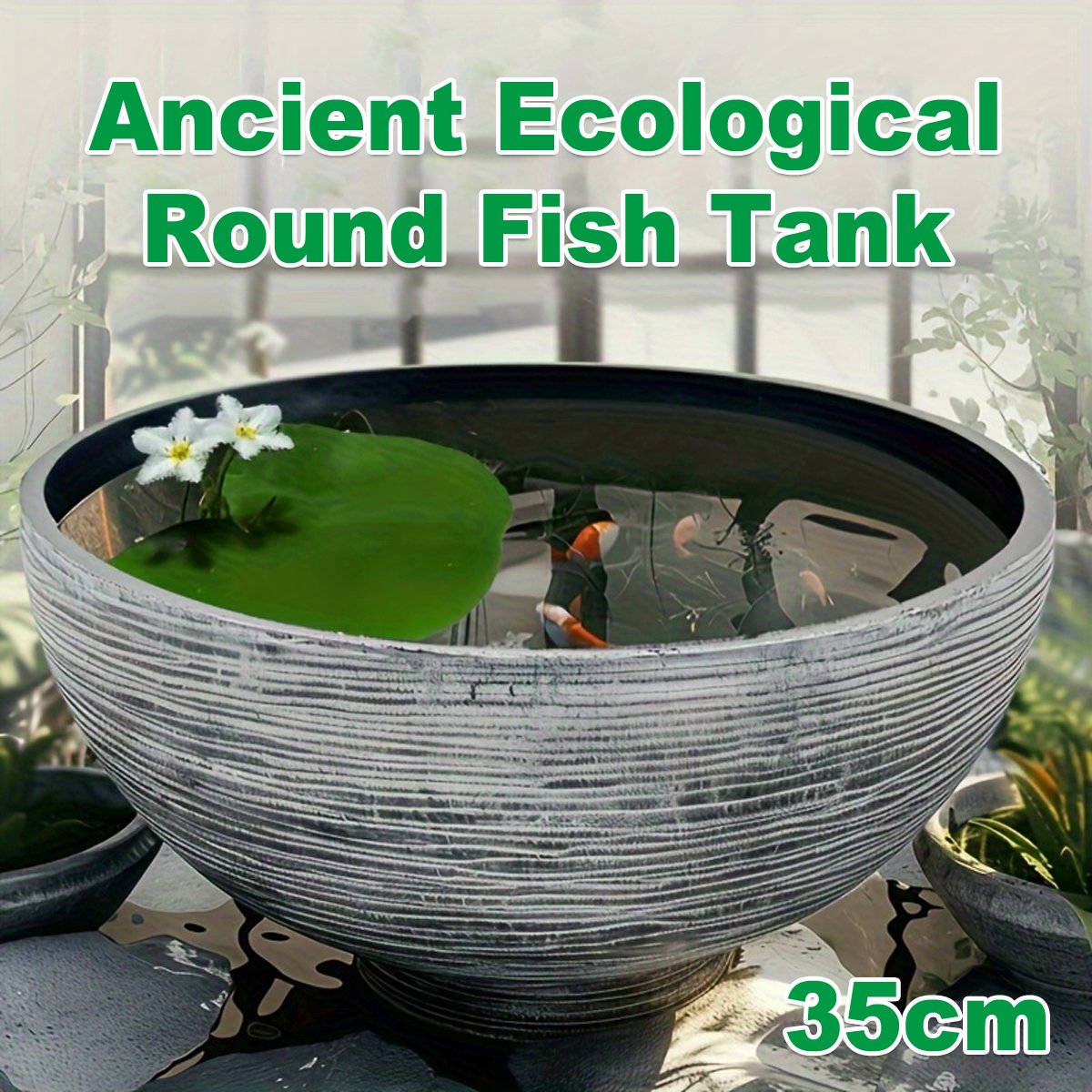 Ancient-Style Resin Fish Tank Bowl