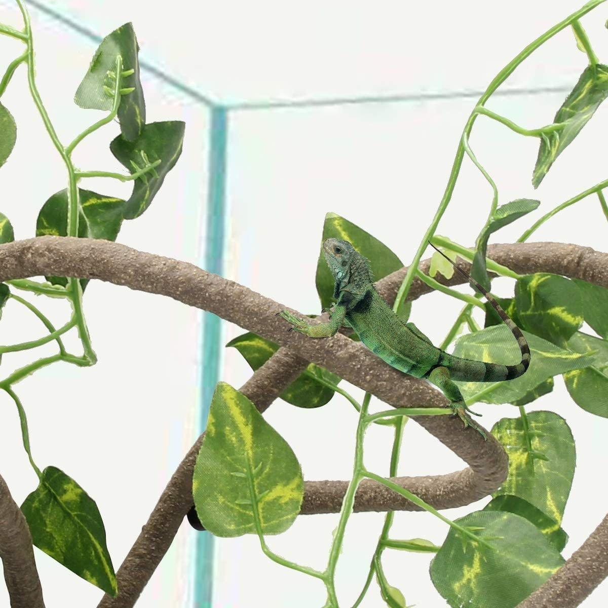 Reptile Climbing Branch with Suction Cups Realistic Jungle Decor for Terrariums