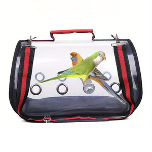 Portable Pet Bird Parrot Carrier Transparent Breathable Travel Cage