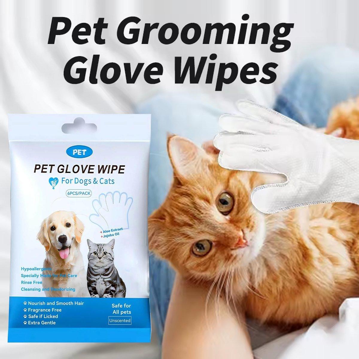 Cat Dog Cleaning Gloves Wipes Fur Disposable Glove Wipes Face Washing Grooming