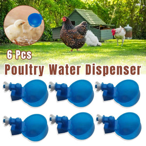 Automatic Chicken Water Dispenser Cups 6 Pcs Durable Poultry Hydration Solution