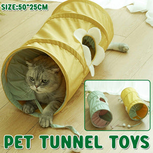 Spiral Folding Cat Play Tunnel Cooling Fabric Tunnel for Cats