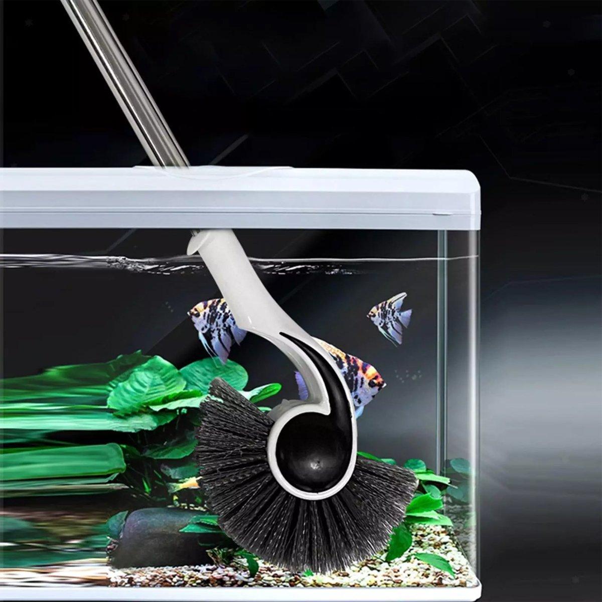 Fish Tank Conch Brush - 125cm Long Handle Aquarium Cleaner for Corners & Seams