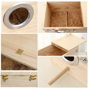 Right Opening Wooden Breeding Box for Parrots Durable & Spacious Design