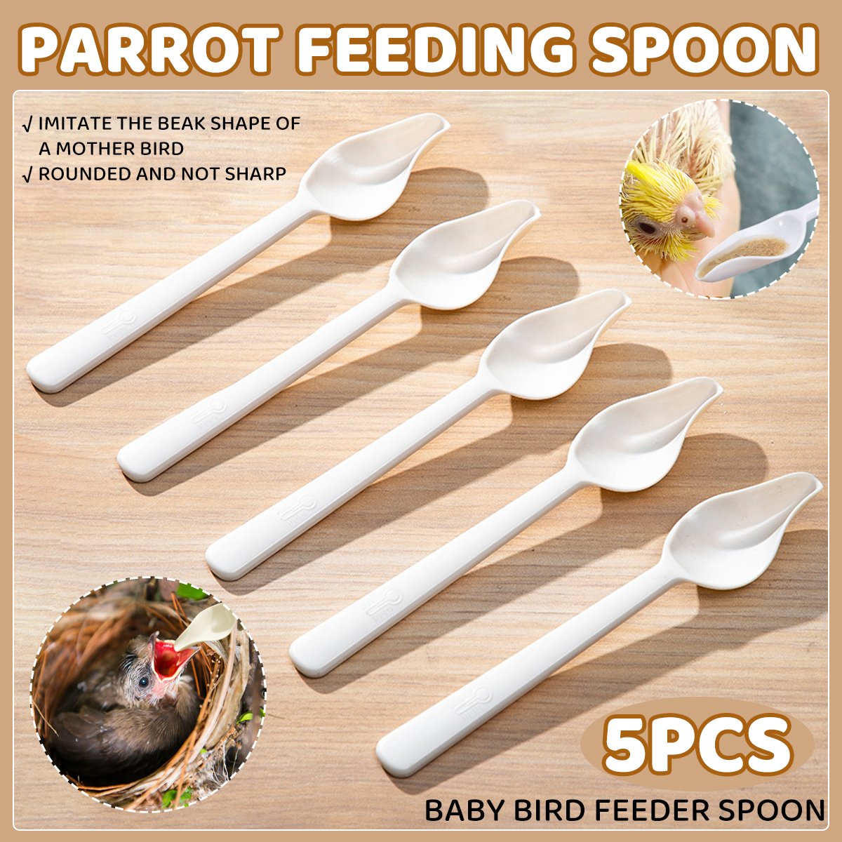 Parrot Feeding Spoon - Baby Bird Feeder Spoon 5PCS