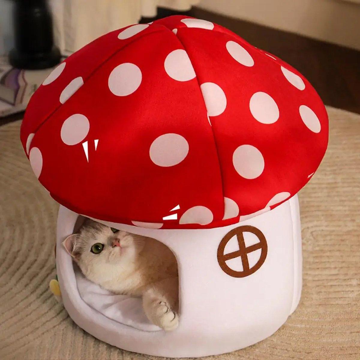 Mushroom Cat Kennel Cosy & Stylish Pet Bed for Cats and Small Animals