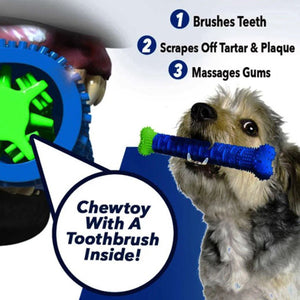 Pet Chew Toy Detachable Bone Dog Teeth Cleaning Training Toothbrush Simulation