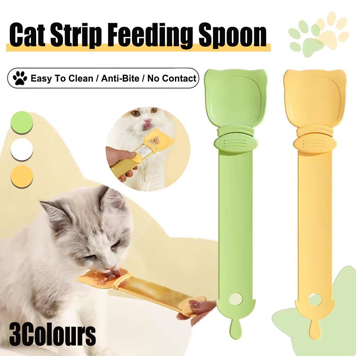 Cat Strip Feeding Spoon Easy-to-Clean Anti-Bite Pet Feeder