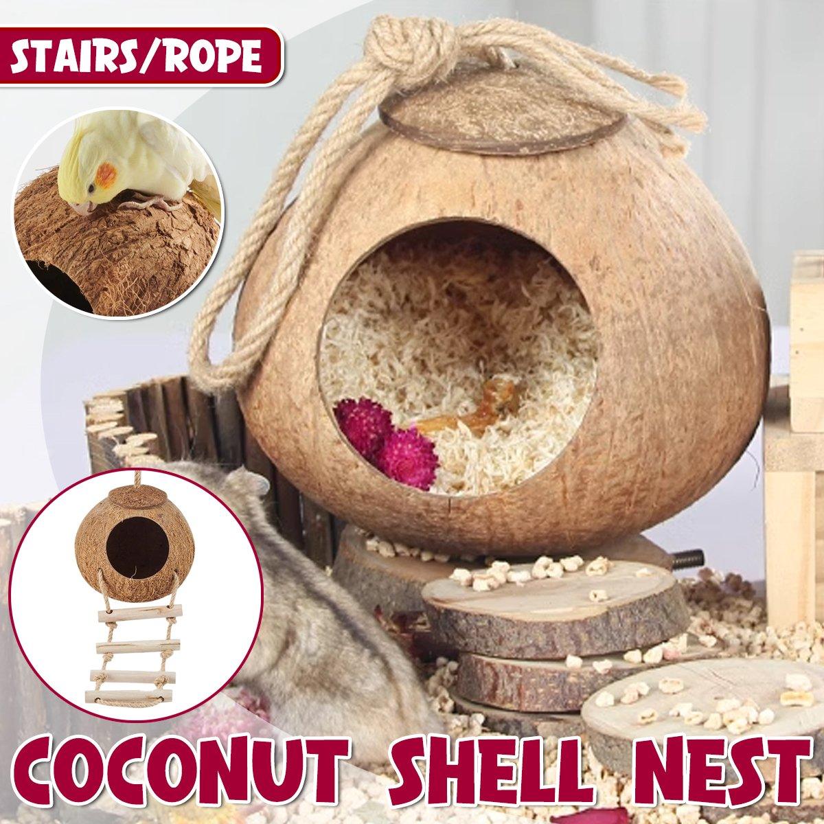 Natural Coconut Shell Bird Nest Safe & Cozy Bird House