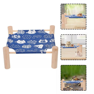 Stylish Wooden Small Pet Bed with Breathable Fabric