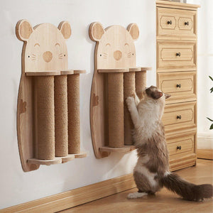 Vertical Sisal Cat Scratching Board Solid Wood