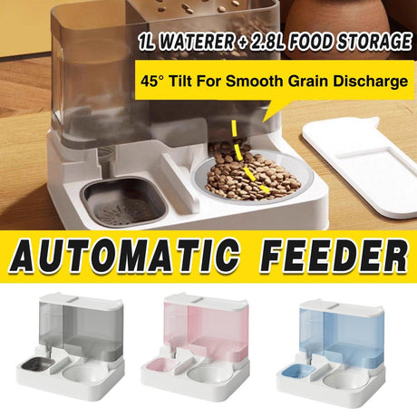 Automatic Pet Feeder and Water Dispenser for cats and small dogs.