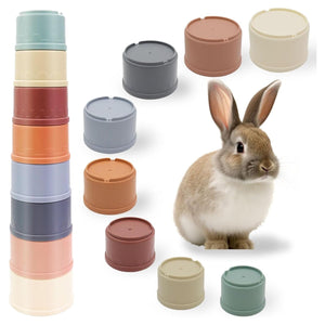 8 Pcs Interactive Bunny Nesting Cups Set for Small Animals Enrichment Play Toys