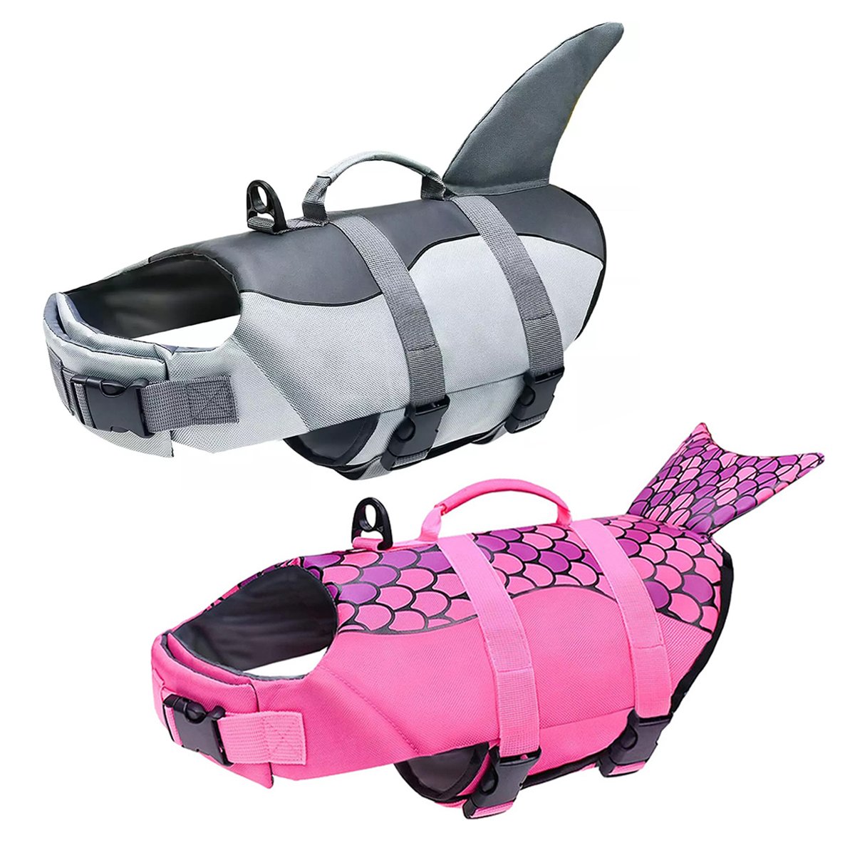 Pet Life Jacket with Shark Fin Design Dog Flotation Vest for Safe Swimming