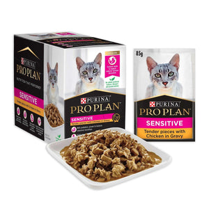 Pro Plan Adult Sensitive Wet Cat Food Chicken in Gravy 85g*12