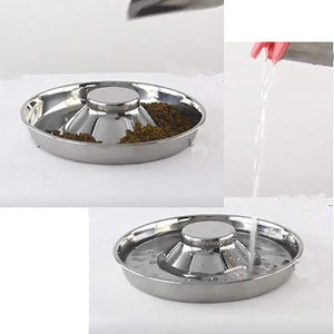 Stainless Steel Slow Feeder Dog Bowl Pet Food Basin Anti-choking Pet Bowl