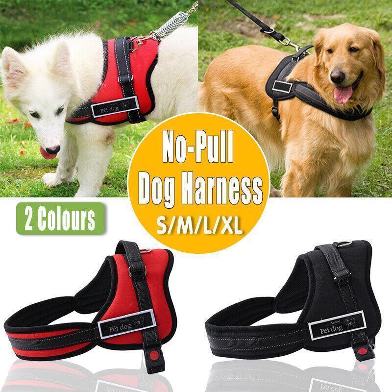 Reflective Dog Harness, Adjustable Pet Harness, Secure Dog Harness for Walking, No-Pull Dog Harness