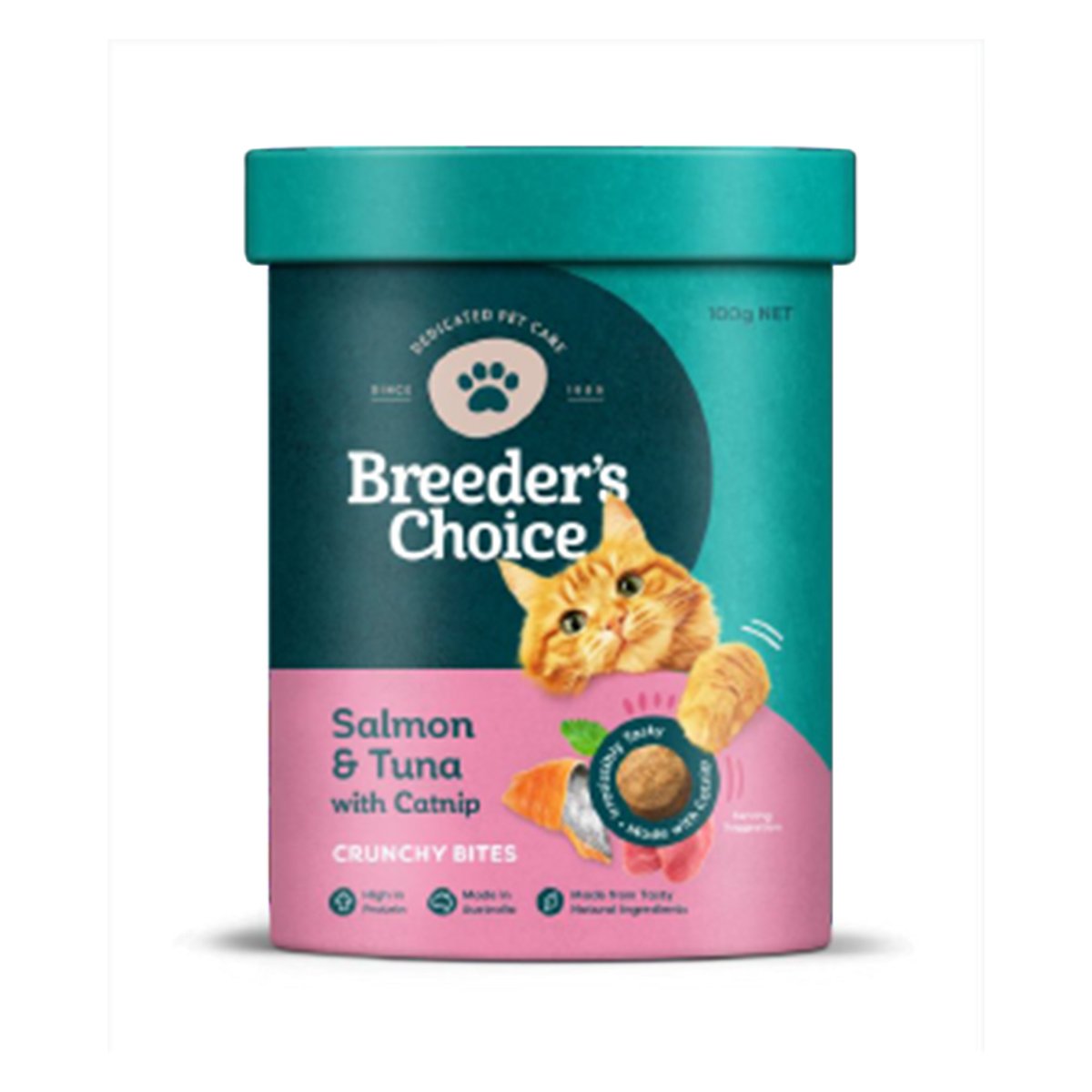 Breeders Choice Cat Treats Salmon & Tuna with Catnip 120g