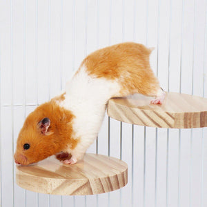 Natural Wooden Pet Platform Set – 5 Styles for Hamster Cage Customization