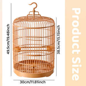 Elegant Portable Luxury Bird Round Cage for Small to Medium-Sized Birds