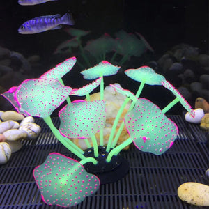 11 Leaf Silicone Artificial Fish Tank Aquarium Coral Plant Decoration