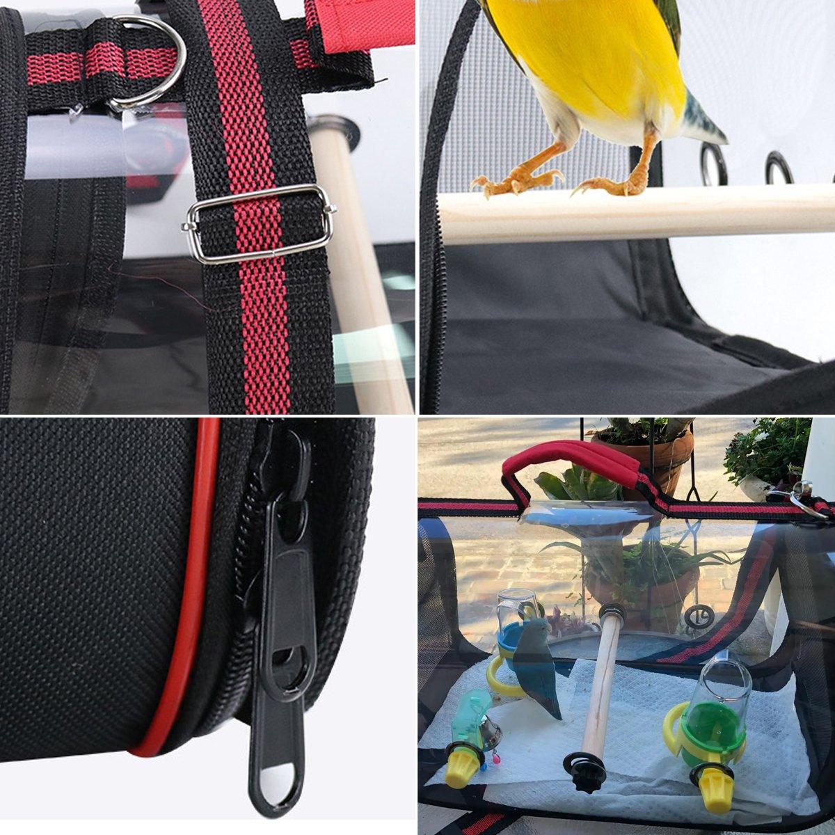 Portable Pet Bird Parrot Carrier Transparent Breathable Travel Cage